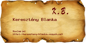Keresztény Blanka névjegykártya